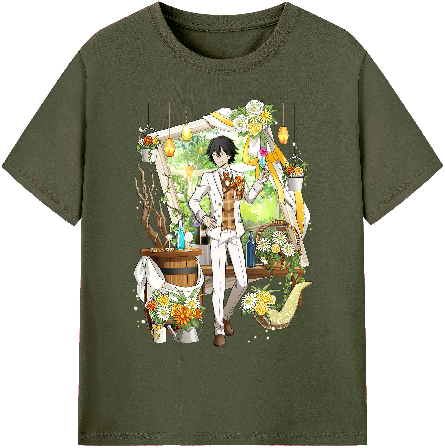 （画像用） 文豪ストレイドッグス Bungo Stray Dogs 綿100％ メンズ半袖Tシャツ｜肌触りやわらか＆通気性